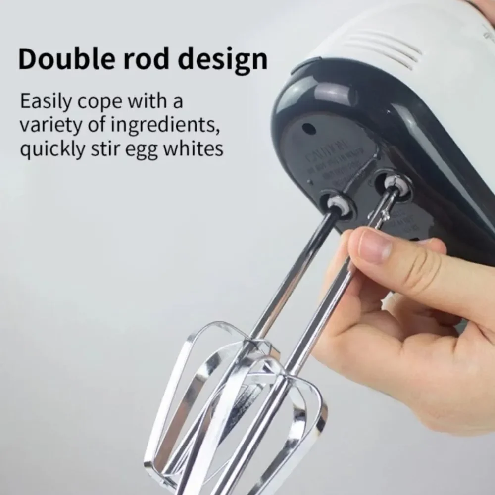 7 Speeds Super Hand Mixer Electric Egg Beater Handheld Blender White